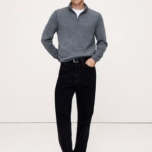 Banana Republic Charcoal Zip-Up Pullover